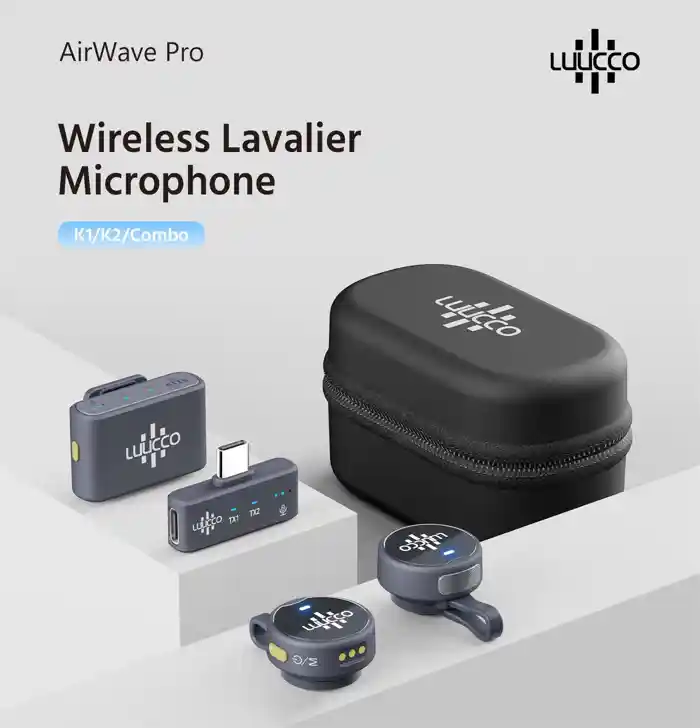 LUUCCO AirWave Pro – Wireless Lavalier Microphone Combo